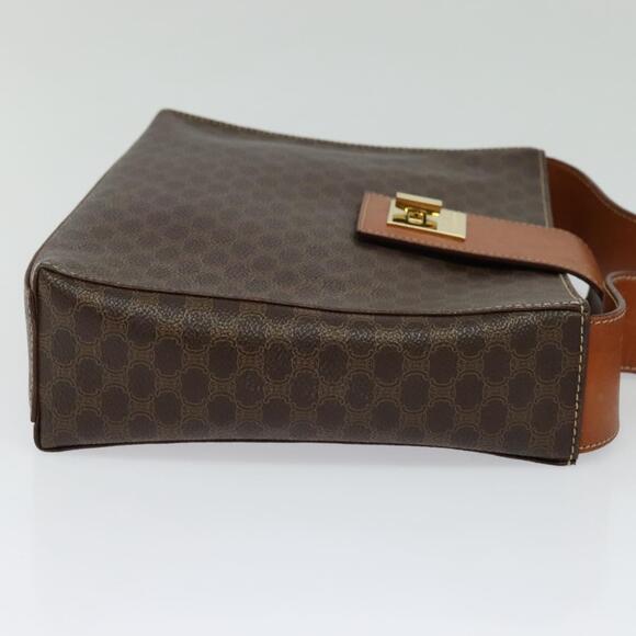 CELINE Macadam Canvas Shoulder Bag Pvc Leather Brown Gold - Picture 5 of 13